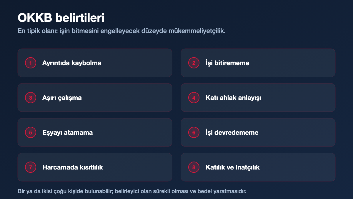 Obsesif kompulsif kişilik bozukluğunun sekiz belirtisi