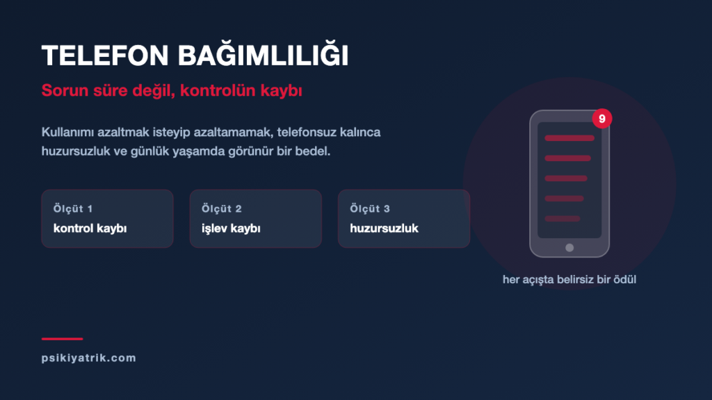Telefon bağımlılığı nedir: sorun süre değil kontrolün kaybı